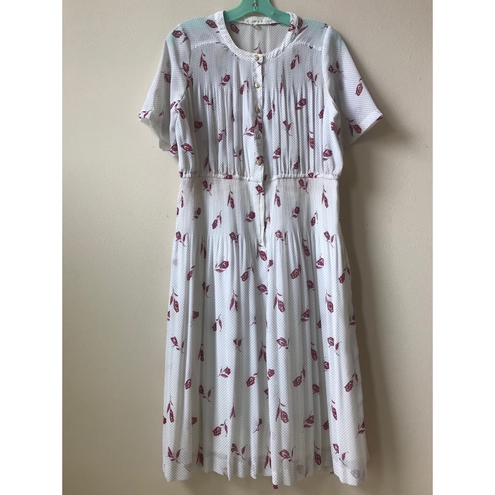 50s 60s vintage hipster white summer dress